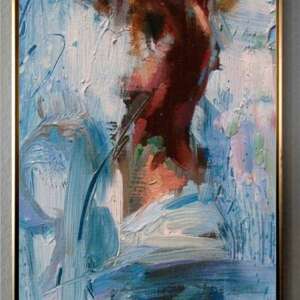 Tablou abstract pictat manual ulei pe panza, Tablou femeie nud.